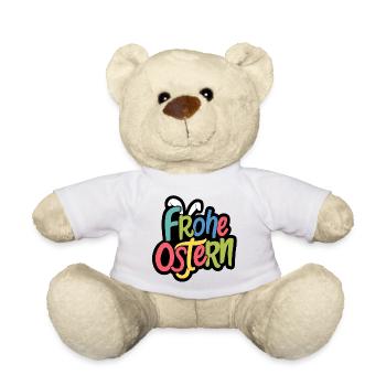 Frohe Ostern Bunny Typo Farbspiel - Teddy - Weiß - Vorne