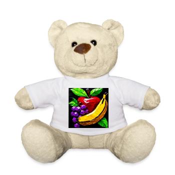 Geometrische Fruchtcollage aus Ductape - Teddy - Weiß - Vorne