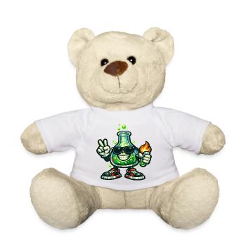 Labor-Held mit Peace-Sign und Flamme - Teddy - Weiß - Vorne
