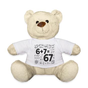 Six Seven 67 Meme 6+7=67 Italian Brainrot Humor - Teddy Bear - white - Front