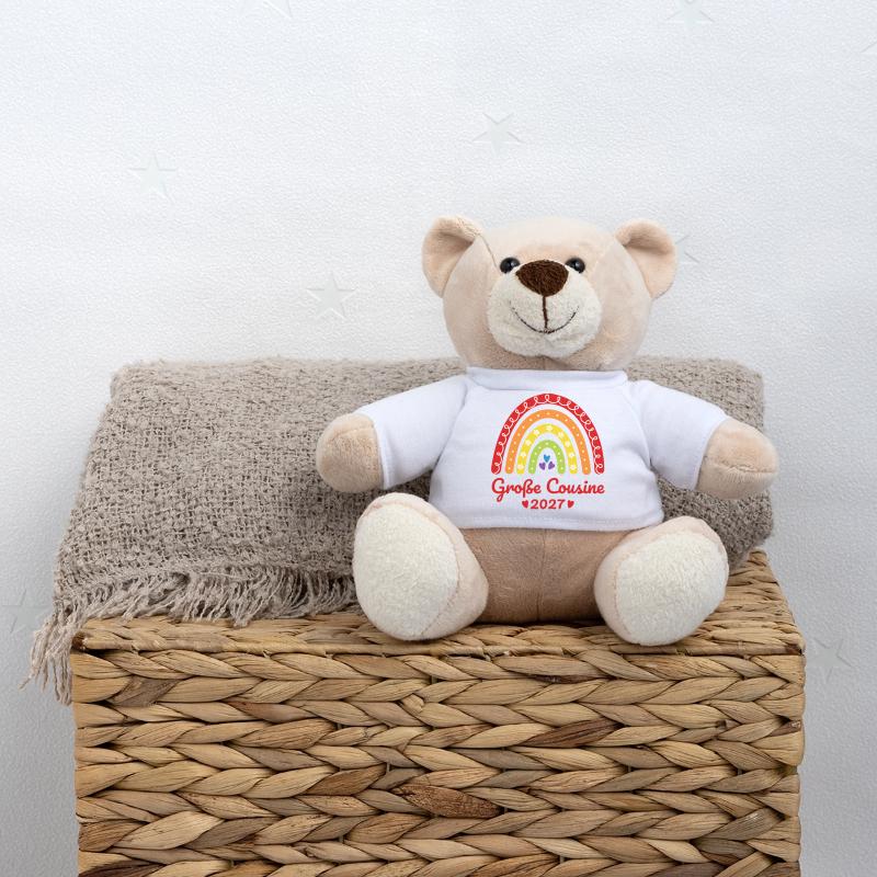 Große Cousine 2027 Boho Regenbogen bunt Teddy