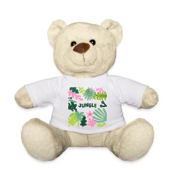 Jungle Tropical Leaves Pattern Nature Design - Teddy - Weiß - Vorne