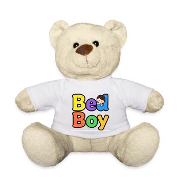 Colorful BeaL Boy Kids Design - Teddy Bear - white - Front