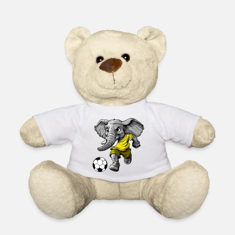 Elefant Fussball - Teddy - Weiß