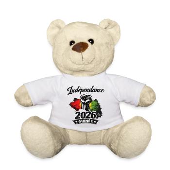 Independence GUINÉE“ mit Faust & Flaggenfarben - Teddy - Weiß - Vorne