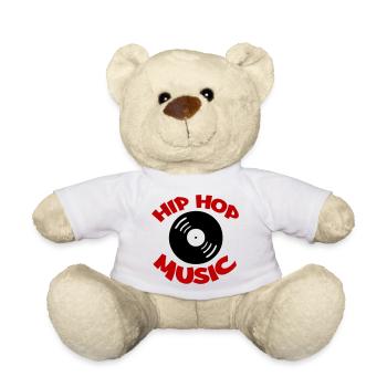 Hip Hop Musik Logo - Teddy - Weiß - Vorne