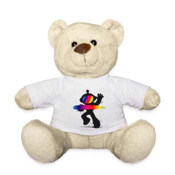 Robot Silhouette Rainbow Splash Design - Nounours - blanc - Devant