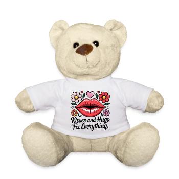 Kisses and hugs heal everything - Teddy Bear - white - Front