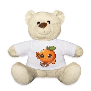 Peace Summer Fruit Orange Orange Tangerine - Teddy Bear - white - Front
