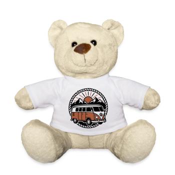 Iconic Retro Vanlife Camper Bus - Teddy Bear - white - Front