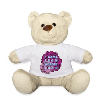 Wunderland Blumen Motiv - Teddy - Weiß - Vorne