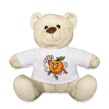 Lustige Handball Orange Maskottchen - Teddy - Weiß - Vorne