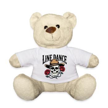 Crâne de danse en ligne avec des rosiers chapeau de cowboy - Nounours - blanc - Devant