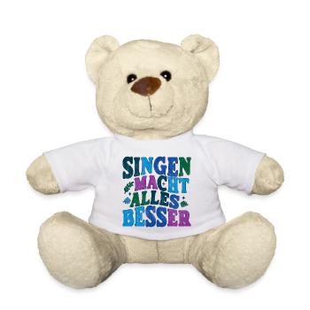 Singen macht alles besser - bunt - Teddy - Weiß - Vorne