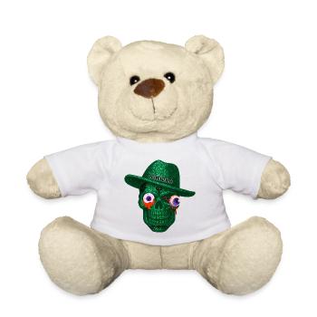 T-Shirt-Design mit einem Schädel mit herausragendem Auge. - Teddy - Weiß - Vorne