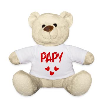 PAPY. PAPA. FÊTE DES PÈRES. BONNE FÊTE PAPY - Nounours - blanc - Devant