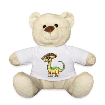 Dinosaur brontosaurus sombrero - Teddy Bear - white - Front