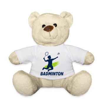 Design des t-shirts enfants de badminton - Nounours - blanc - Devant