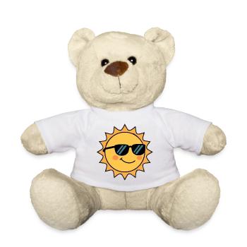 Fröhlich strahlende Sonne mit Sonnenbrille - Teddy - Weiß - Vorne
