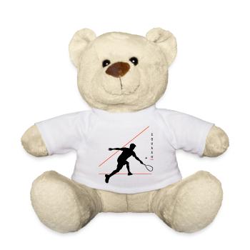 Squash silhouette with neon lines - Teddy Bear - white - Front