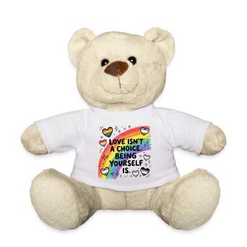 Mois de la fierté LGBT - L’amour n’est pas un choix. Être toi-même - Nounours - blanc - Devant
