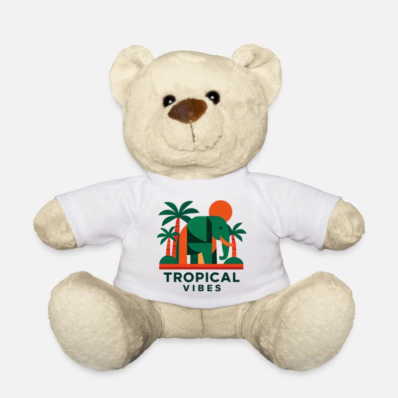 Éléphant tropical - Nounours - blanc