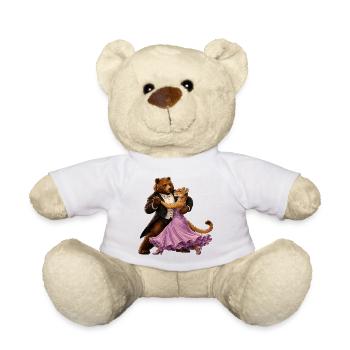 Tanzender Bär und Löwin Walzer Ballsaal Eleganz - Teddy - Weiß - Vorne