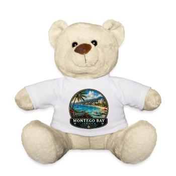 Montego Bay Jamaica Caribbean Vacation Beach Palms - Teddy Bear - white - Front