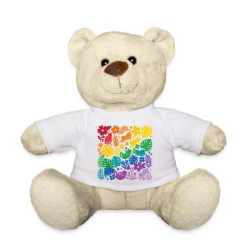 LGBT-Pride-Monat – Regenbogenkatzen und Blumen - Teddy - Weiß - Vorne
