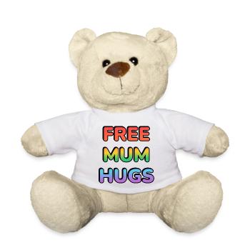Kostenlose Mama-Umarmungen Regenbogentext LGBT-PRIDE - Teddy - Weiß - Vorne