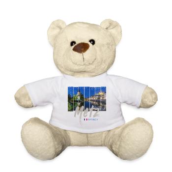 Metz Grand Est in Frankreich bei Nacht Souvenir - Teddy - Weiß - Vorne