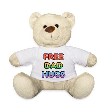 Free Dad Hugs Gradient Typography - Teddy Bear - white - Front