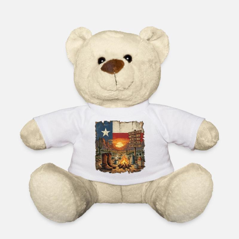 Desert Road Trip Sign Trail Art - Teddy Bear - white