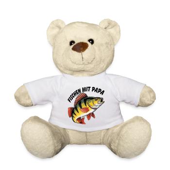 Fischen mit Papa - Teddy - Weiß - Vorne