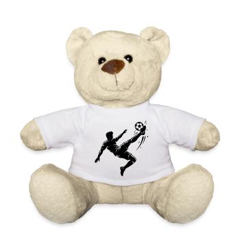 Overhead kick football silhouette - Teddy Bear - white - Front