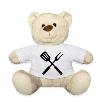 Grillbesteck BBQ Grillmeister Foodtruck Crew - Teddy - Weiß - Vorne