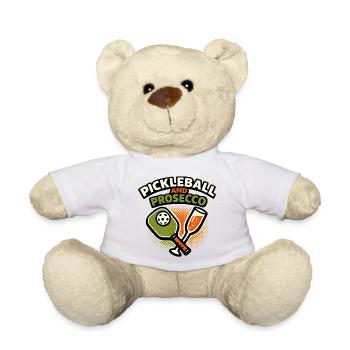 Pickleball and Prosecco Fusion - Teddy Bear - white - Front