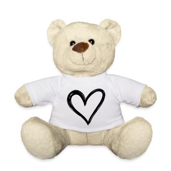 Heart - Teddy Bear - white - Front
