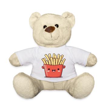 Fröhliche Pommes Cartoon - Teddy - Weiß - Vorne