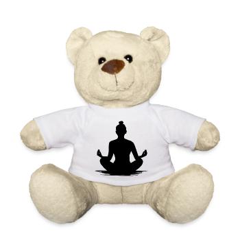 Silhouette Meditierende Frau Yoga - Illustration - Teddy - Weiß - Vorne