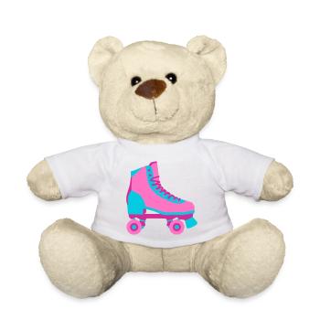 Rollschuh Rollschuhfahren Roller Derby 80er - Teddy - Weiß - Vorne