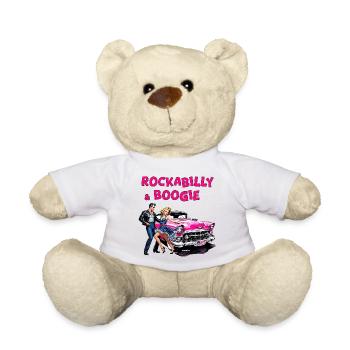 Scène des voitures rétro rockabilly boogie - Nounours - blanc - Devant