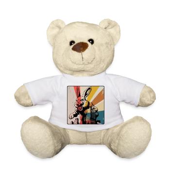 Angry Horror Bunny Retro Urban - Teddy Bear - white - Front