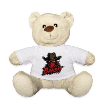 Bandit cowboy with red bandana - Teddy Bear - white - Front