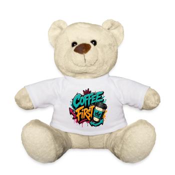 Café First Graffiti Tee - Nounours - blanc - Devant
