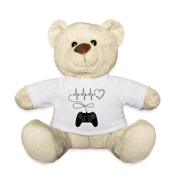 T-shirt Gaming Batement de Coeur - Nounours - blanc - Devant