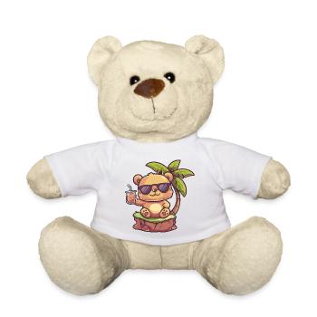 Bär Sommer Palme - Teddy - Weiß - Vorne