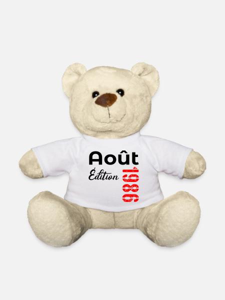 Anniversaire Août 1986 - Nounours - blanc