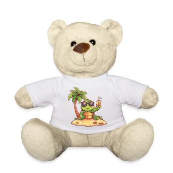 Turtle Summer Palm Tree - Teddy Bear - white - Front