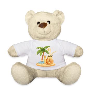 Vacances d’été de l’escargot - Nounours - blanc - Devant